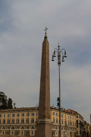 Monument at Piazza del Popolo, Rome, Italy.の写真素材