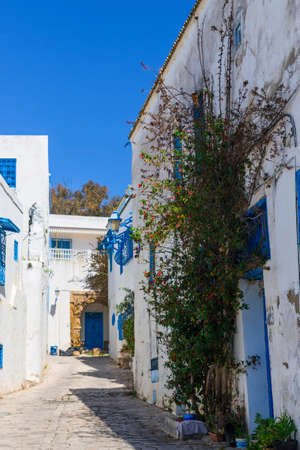 Old arabic town in Tunisia - Sidi Bu Saidの写真素材