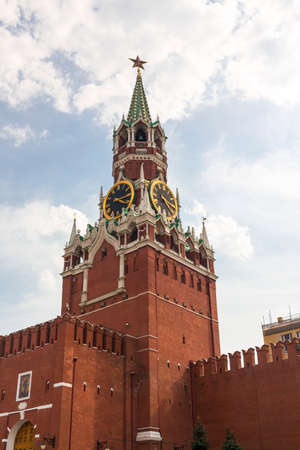 Spasskaya tower on Red Square Moscow Kremlinの写真素材