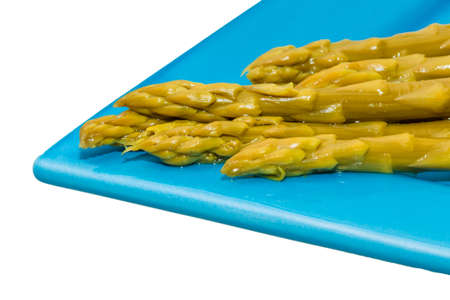 Boiled asparagus with parsleyの写真素材