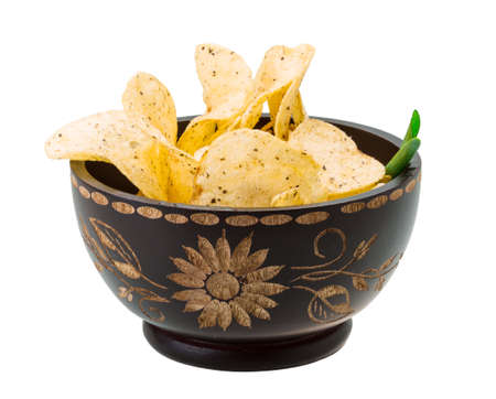 Potato chips with onionの写真素材