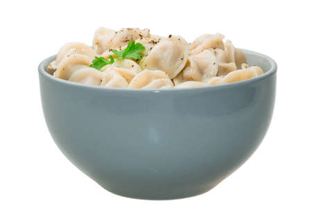 Russian dumplings with parsleyの写真素材