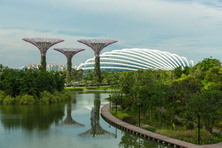 SINGAPORE - MAY 12: Gardens by the Bay on Mar 12, 2014 in Singapore. Gardens by the Bay was crowned World Building of the Year at the World Architecture Festival 2012のeditorial素材