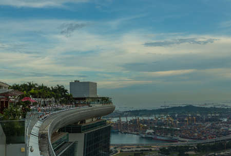 SINGAPORE - MAY 11: Marina Bay Sands Integrated Resort on May 11, 2014 in Singapore. It was opened in 2011 and features world's most expensive standalone casino.のeditorial素材