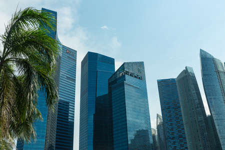 Buildings in Singapore city skylineのeditorial素材