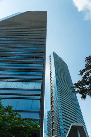 Buildings in Singapore city skylineのeditorial素材