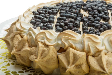 Blueberry cake isolated on white backgroundの写真素材