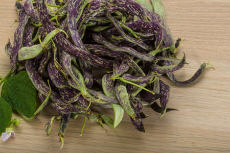 Beans with leaf in the bowlの写真素材