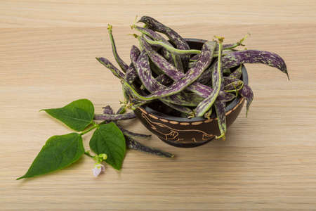 Beans with leaf in the bowlの写真素材