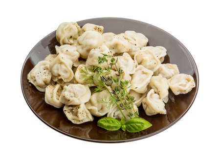 Russian dumplings with dill and pepperの写真素材