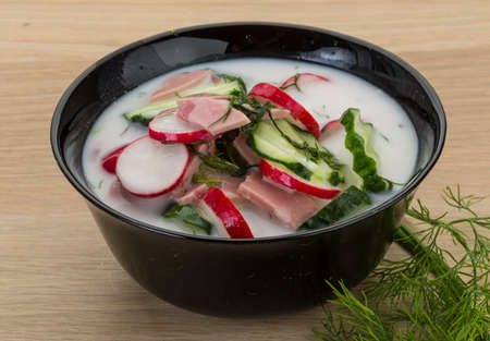 Traditional Russian cold soup - Okroshkaの写真素材