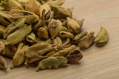Cardamom heap on the deskの写真素材