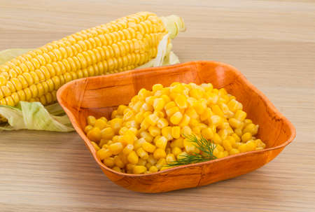 Sweet marinated corn in the bowlの写真素材