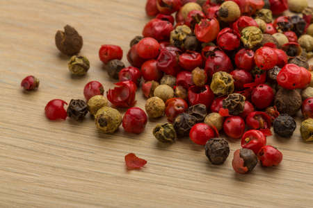 Red pepper corn heap on the desk