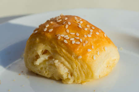 Fresh baked sweet bun in the bowlの写真素材