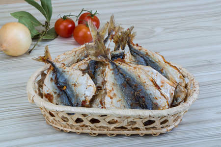 Dry salted fish - soft traditional snack for beerの写真素材