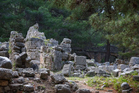 Ancient Phaselis ruins in Turkey Kemer Antalyaの写真素材