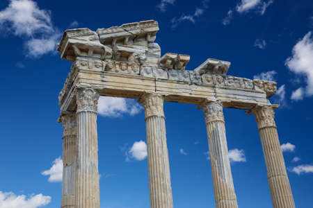 Apollo temple in Side ancient ruins Turkeyの写真素材