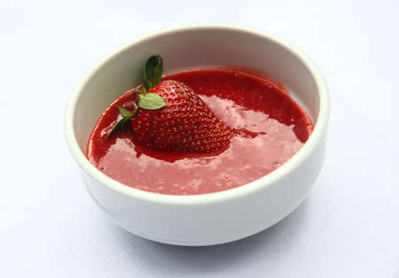 Fresh made Strawberry puree with full berryの写真素材