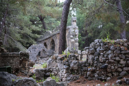 Ancient Phaselis ruins in Kemer Antalya, Turkeyの写真素材