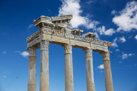 Apollo temple in Side ancient ruins Turkeyの写真素材