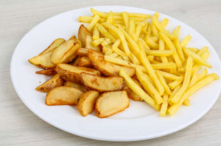 Fresh made Fried potato on the plate