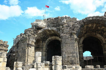 Ancient Side ruins in Turkey Kemer Antalyaの写真素材