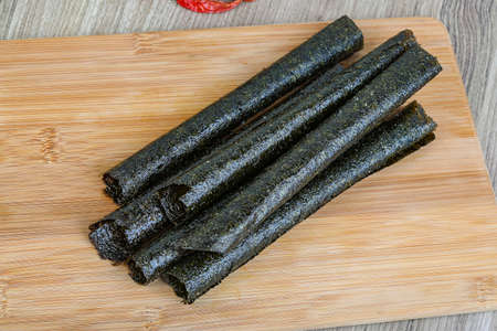 Japan traditional cuisime - Seaweed nori rolls snack chipsの写真素材