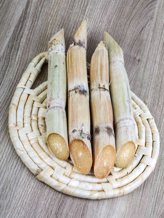 Ripe Sugar sticks on the wood background