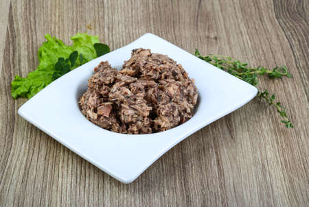 Canned tuna meat for salad ready for cooking