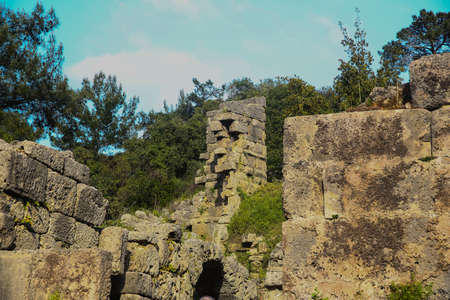 Ancient Phaselis ruins in Turkey Kemer Antalyaの写真素材