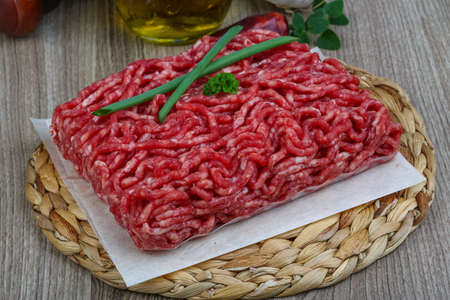Raw Minced beef meat - ready for cookingの写真素材