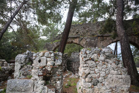 Ancient Phaselis ruins in Turkey Kemer Antalyaの写真素材