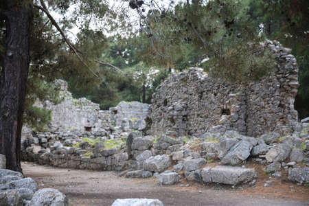Ancient Phaselis ruins in Turkey Kemer Antalyaの写真素材