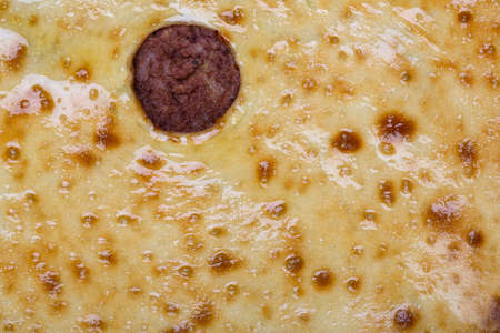 Oriental pastry - fresh hot Ossetian pie in the plate