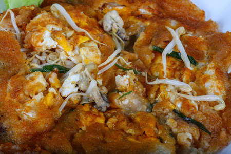 Asian cuisine - Omelet with oystersの写真素材