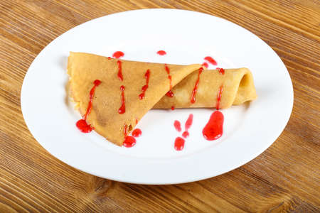 Pancake with syropeの写真素材