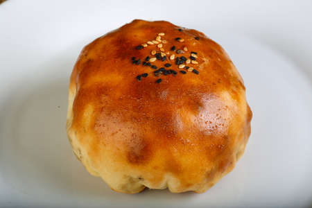 Uzbek traditional pastry - samsa with meat and spicesの写真素材