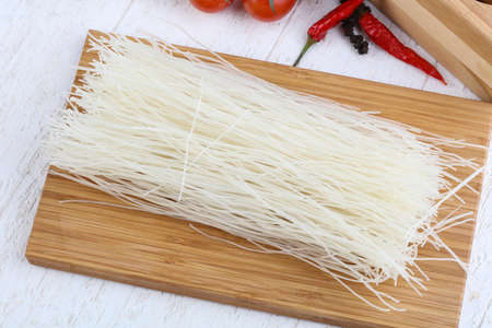 Asian Cellophane noodles on the wood backgroundの写真素材