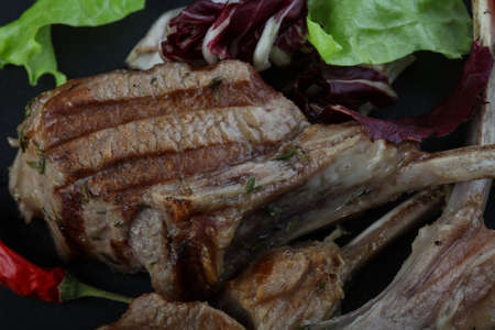 Lamb Frenched Rack grilled rib bone