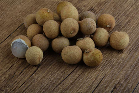 Tropical fruit Longan in the basketの写真素材