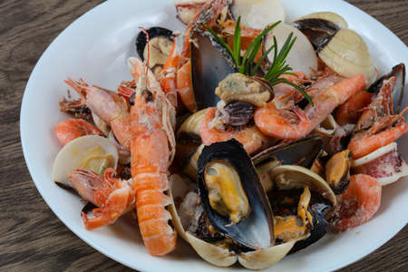 Seafood cocktail with rosemary - ready for eat