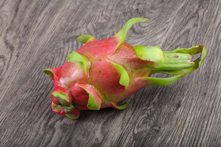 Dragonfruit - asian fruit on the wood backgroundの写真素材