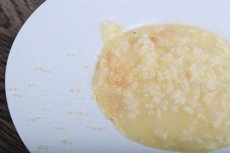 Tasty Risotto with prawn and parmesan cheese