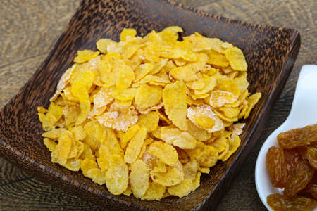 Corn flakes with raisin - dietary fitness breakfast