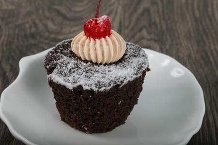 Chocolate Cupcake with cherry