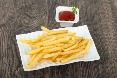 French fries with tomato ketchup
