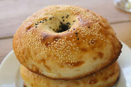 Bread with sesame seedsの写真素材