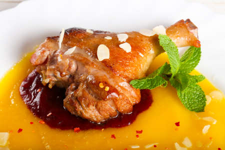 Baked Duck legの写真素材