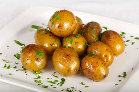 Young boiled potatoの写真素材